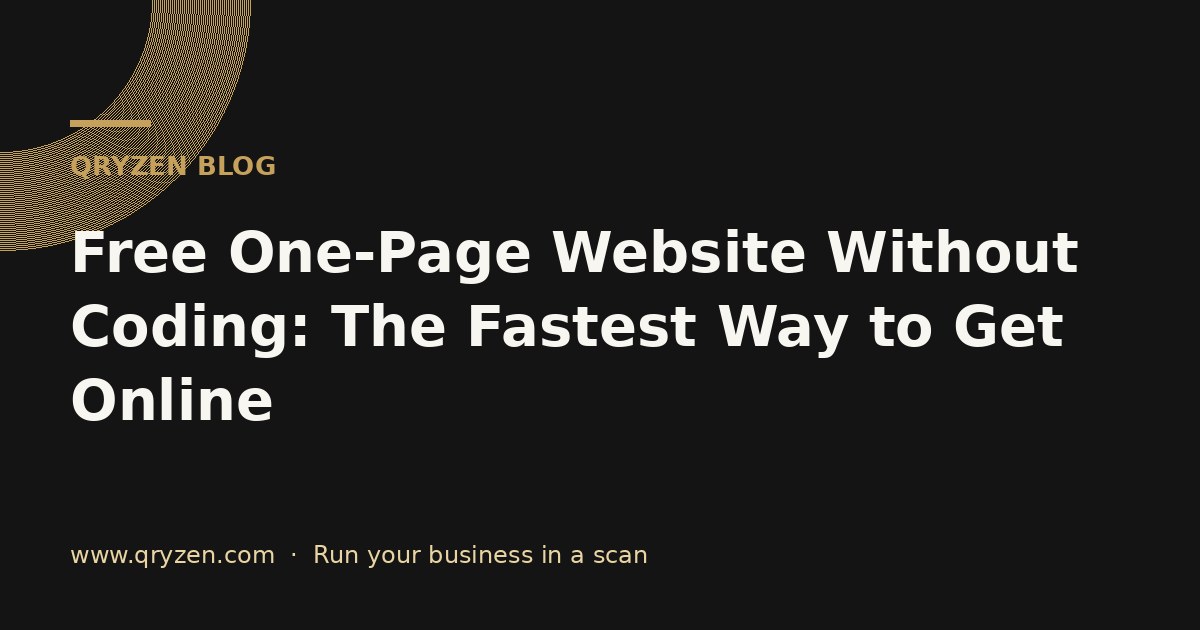 Free One-Page Website Without Coding: The Fastest Way to Get Online